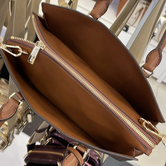 Michael Kors Sheila Medium Signature Logo and Metallic Satchel Crossbody ZC NWT - Picture 14 of 16